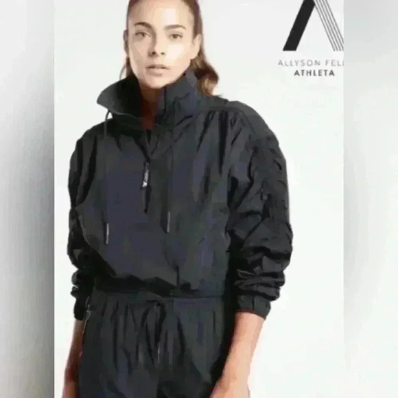 Athleta x Allyson Felix Women's Legend Lux half-Zip Crop Jacket Black Size XS - Picture 1 of 13